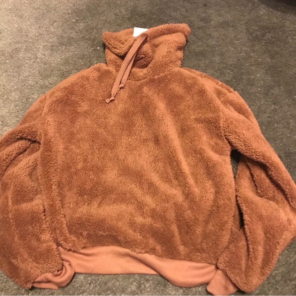 Planet Gold NWT Plush Top Pullover  Popover Womens Size Small carob brown